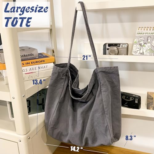 Image of Canvas Tote Bag for Women Large Hobo Shoulder Bag for Work Travel Casual Message Bag Tote Purse handbags