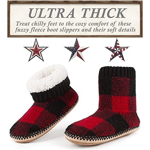 Men's Warm Up House Boots, Thick Fuzzy Sherpa Fleece Winter Moccasin Socks Non-slip Soles, Cozy Soft Comfy Indoor Shoes Rubber Grippers4