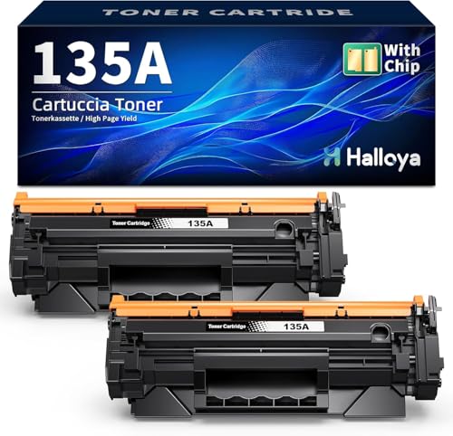 Halloya 135A W1350A Tóner de Repuesto para HP 135A W1350A 135X W1350X LaserJet MFP M234dw M234sdw M234sdn M234dwn M209dw M209dwn M234 M209 (con Chip,2 Negro)