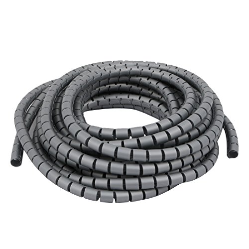 Aexit Filo avvolgente per cavi a spirale flessibile con diametro di 10 mm Grigio 6,5 metri con clip ID: 180029