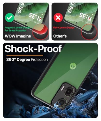 Image of WOW IMAGINE Shockproof Hybrid Back Cover for Motorola Moto G35 5G | Hard Slim fit Back Case | PC & TPU | Clear Transparent Case - Black