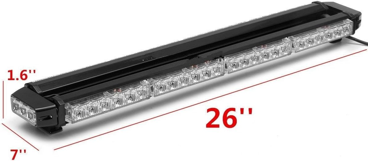 TangDao 54 LED 7 modes Double Face Advertissement d'Urgent Véhicule Stroboscope Clignotant Lampe Barre pour Van Camion 12V (Bleu)
