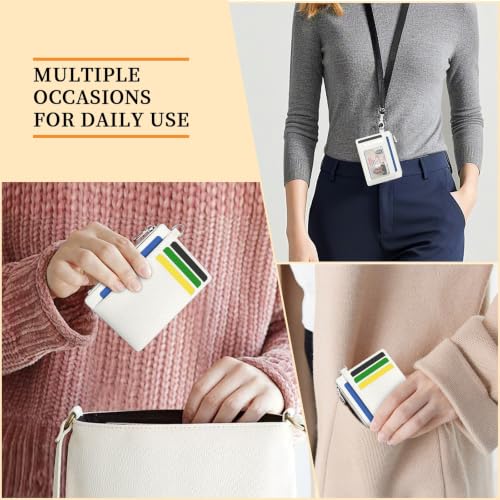 Image of Hancynir White Minimalist Small Wallet Women Credit Card Holder RFID Slim