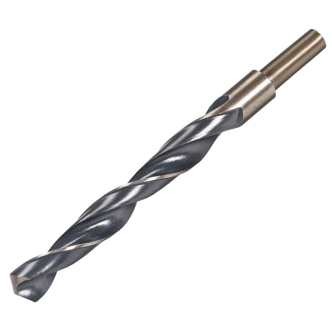 uxcell Straight Shank Twist Drill Bit 14mm Gold Titanium & Black Nitride Coated High Speed Steel (HSS) 4341 with 10mm Shank for Stainless Steel Alloy