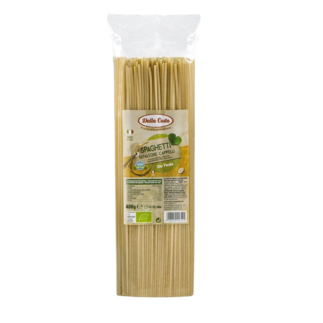 Dalla Costa Spaghetti de Sémola Senatore Cappelli Bio. Made in Italy. Paquete Ahorro 24x400 gramos