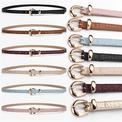 Rfmfkkg Pu Leather Thin Belt Women's Casual Jeans Dress Accessories Belt Simple Gold Pin Buckle Waistband4