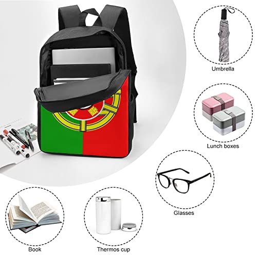 Portuguese Flag Backpack with Adjustable Straps, Suitable for Travel Picnics Activities3