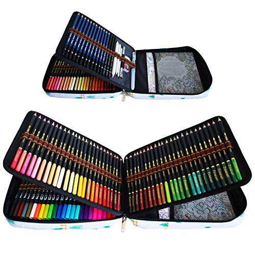 tvfly 72 Crayons aquarelle, 24 Stylos pinceaux à double pointe, 12 Crayons à croquis, accessoires et Crayons de couleur, Parfaits pour les artistes...