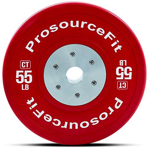 Image of ProsourceFit Competition Color Training Bumper Plates, Rubber with Steel Insert, Calibrated for Cross Conditioning, Power Lifting, Weight Training