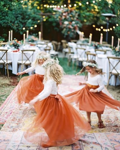 Image of Topmaker Flower Girl Dress for Toddler Baby Girls,Lace Tulle Dress for Wedding,Birthday Party,Photoshoot,Special Occasion