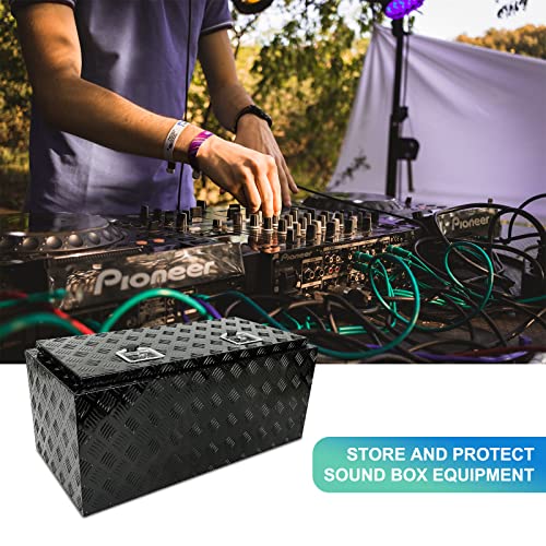 Buripes 36"X18"X16" Aluminum Pickup Truck Bed 5 Bar Tread Pattern Truck Tool Box, Waterproof Underbody Tool Box Storage Trailer Tongue Box With Lock And Key For Rv, Atv, Trailer & Truck(Black) #TOP6