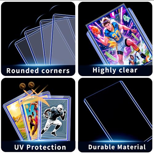 TRUGQ 1000 Card Sleeves Top Loads for Cards,3"X4"Baseball Card Protectors,Toploaders Hard Plastic for Trading Game Sports Football Cards(500 Hard Protectors + 500 Soft Sleeves) by TRUGQ - Image 2