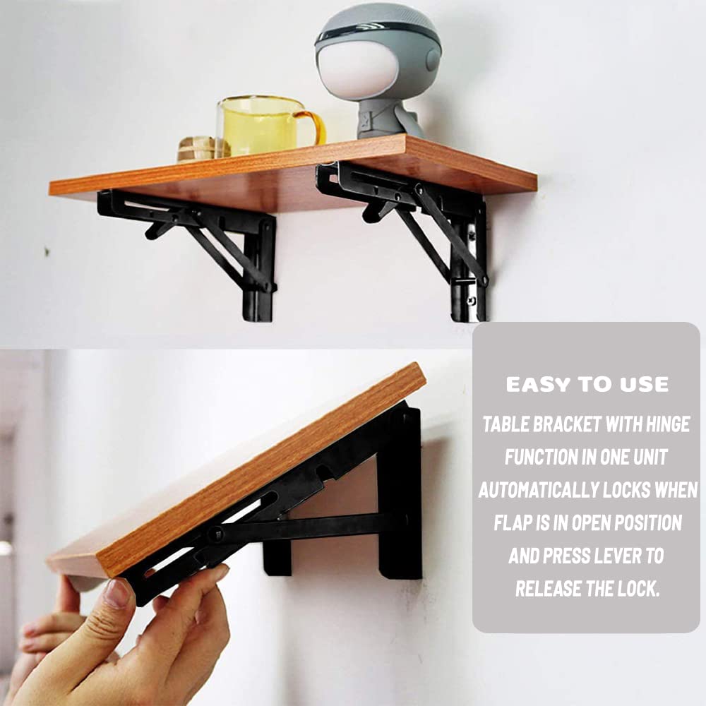 2 Stück Klappkonsole 350mm Edelstahl - Schwerlast Regalträger Bis 85kg