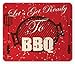 Produktbild Drempad Gaming Mauspads, BBQ Party Mouse Pad, Lets Get Ready to BBQ Typography with Grunge Grill and Utensils, Rectangle Non-Slip Rubber Mousepad, Black Eggshell and Vermilion 9.8 X 11.8 INCH