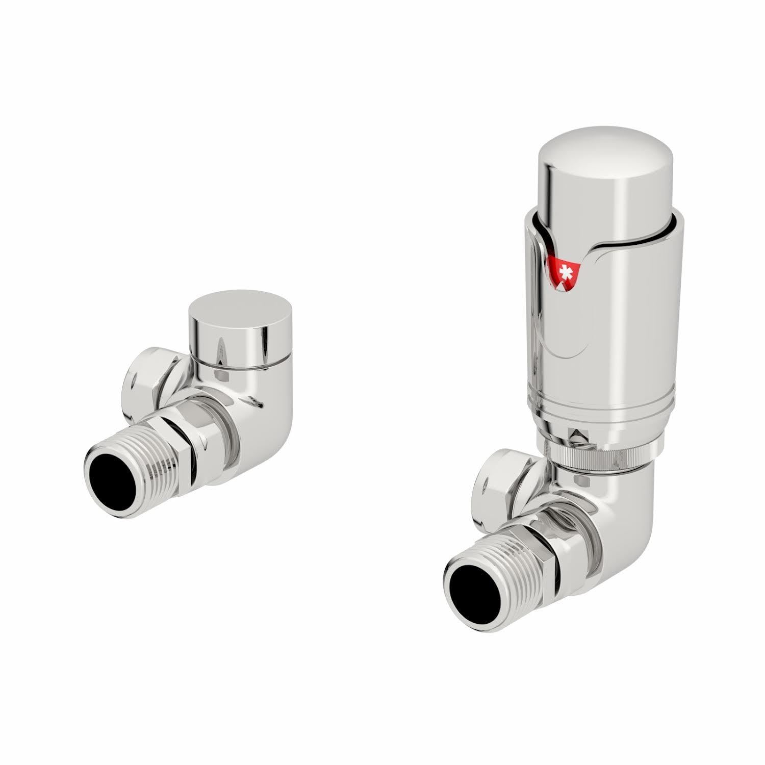 DuraTherm Corner Chrome Thermostatic Radiator Valve Pack - 15mm
