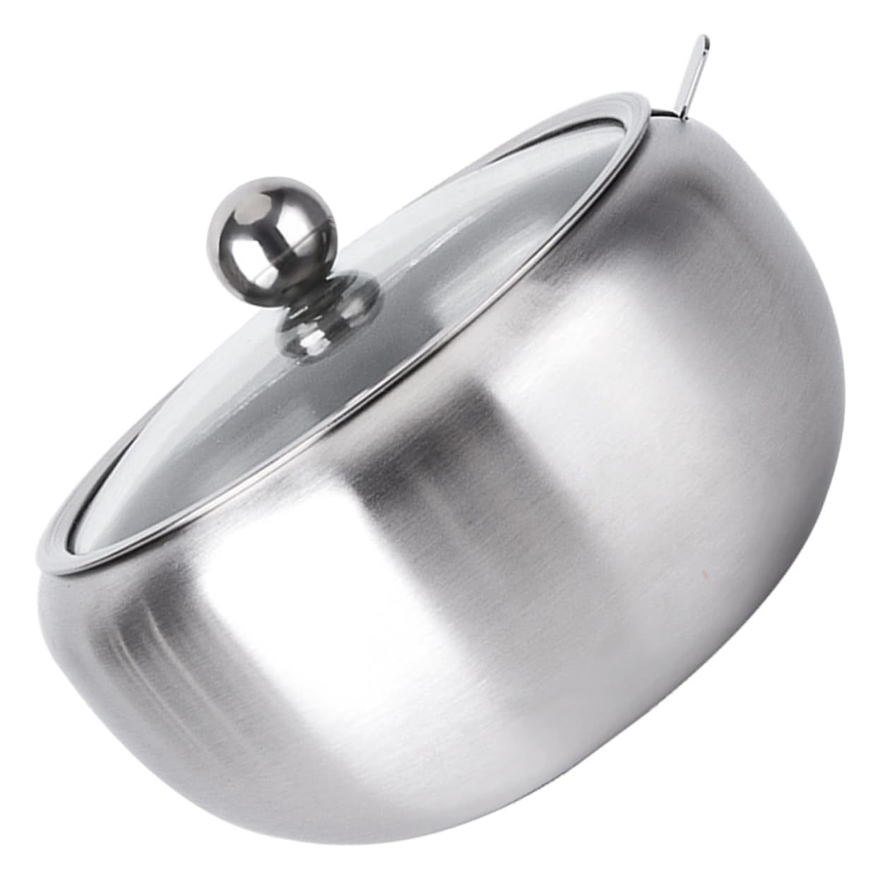 Azucarero de acero inoxidable con tapa de cristal, recipiente de metal para condimentos, tarro de especias de grado 304, almacenamiento duradero de cocina para azúcar, especias y condimentos