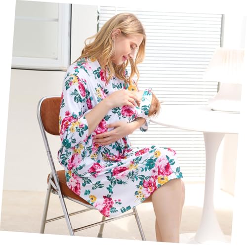Peignoir de maternité en coton ensemble 3 pièces floral S/M