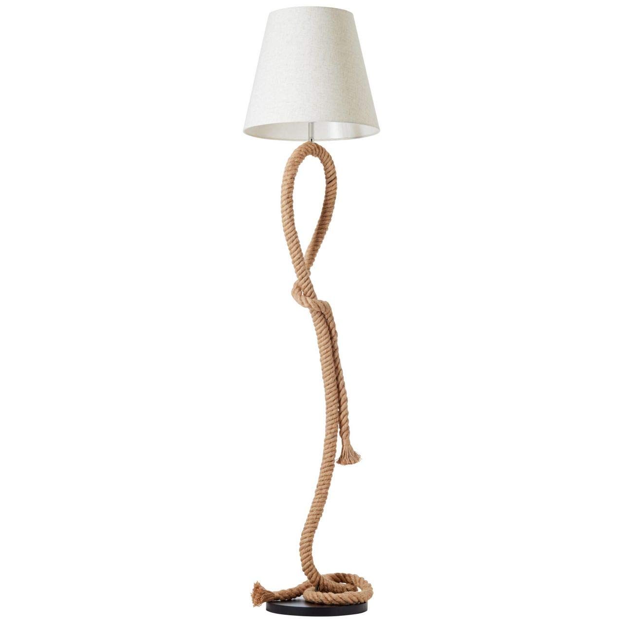 BRILLIANT Sailor lampa stojąca, 1 źródło światła naturalne/białe lampy wewnętrzne, lampy stojące, dekoracyjne, 1 x A60, E27, 40 W, odpowiednia do normalnych lamp (nie znajduje się w zestawie) | A++ | Z włącznikiem nożnym