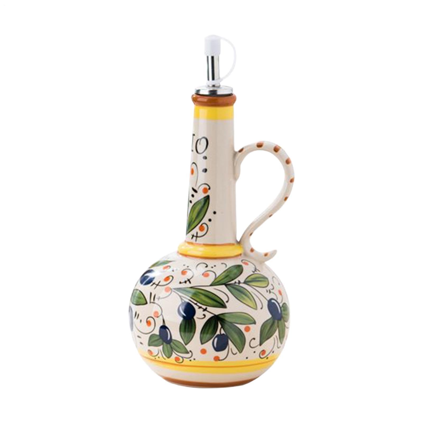 Dispensador de de Oliva de Cerámica Recipiente Portátil de 680 ml con | Botellas De Y Vinagre para Cocina Hogar Mesa Comedor Vinagre Conservación