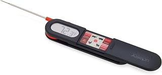 Joseph Joseph ThermaPoint Accurate Digital Food Thermometer, Stainless Steel, Direct Read Probe, Easy to Read Display, Battery Included