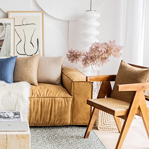 Demetex Burlap Throw Pillow Covers, Square Linen Pillow Covers Set Of 2, Decorative Pillow Covers For Couch Sofa Bedroom, 18X18 Inch, Linen #TOP1