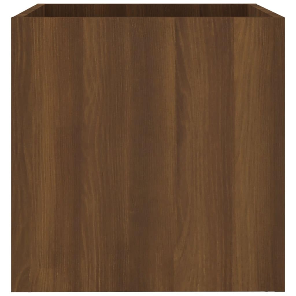 Donica na rośliny, brązowa, o wyglądzie dębu, 40 x 40 x 40 cm, wytrzymały materiał drewnopochodny, kwadratowa donica na rośliny do ogrodu, podwyższona grządka, wszechstronne rośliny, kwiaty