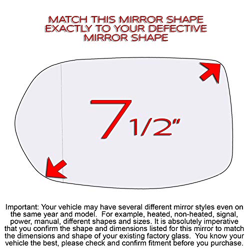 New Replacement Driver Side Mirror Assembly Glass W Backing Plate Compatible With 2012-2016 Honda CR-V 2016-2019 Honda HR-V Sold By Rugged TUFF