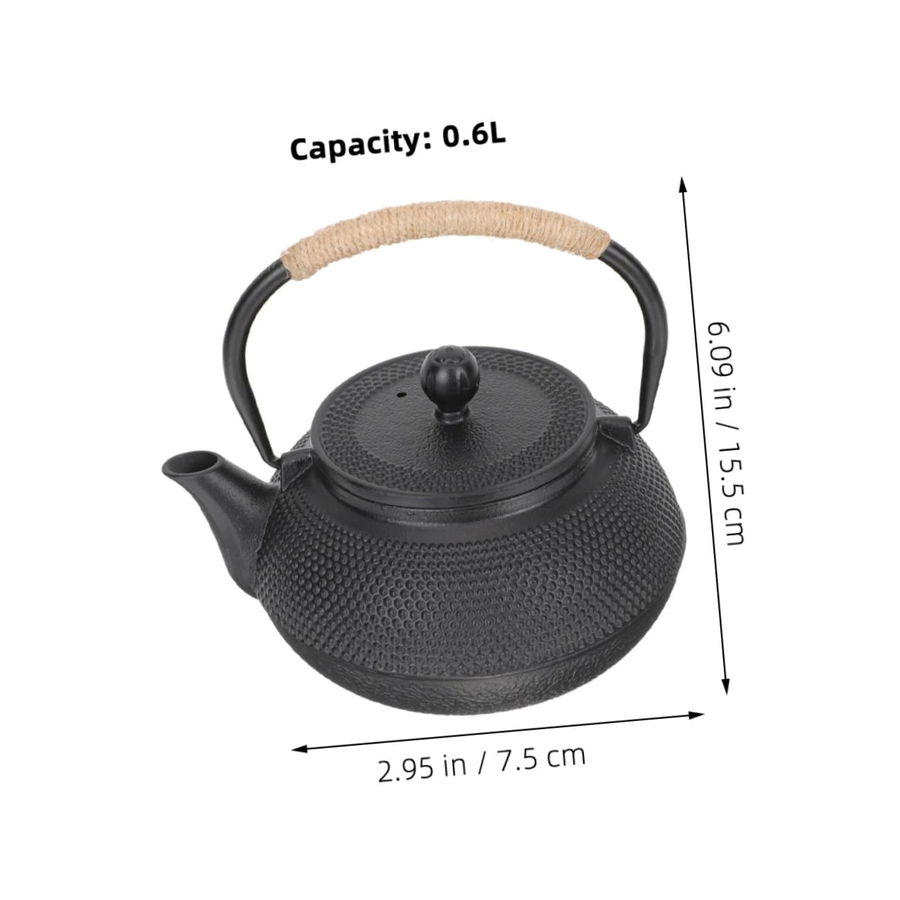 Cabilock Tetera Pequeña De Hierro Forjado Asa Antideslizante Tetera De Escritorio Resistente Al Calor Hogar Utensilio Para Servir Té