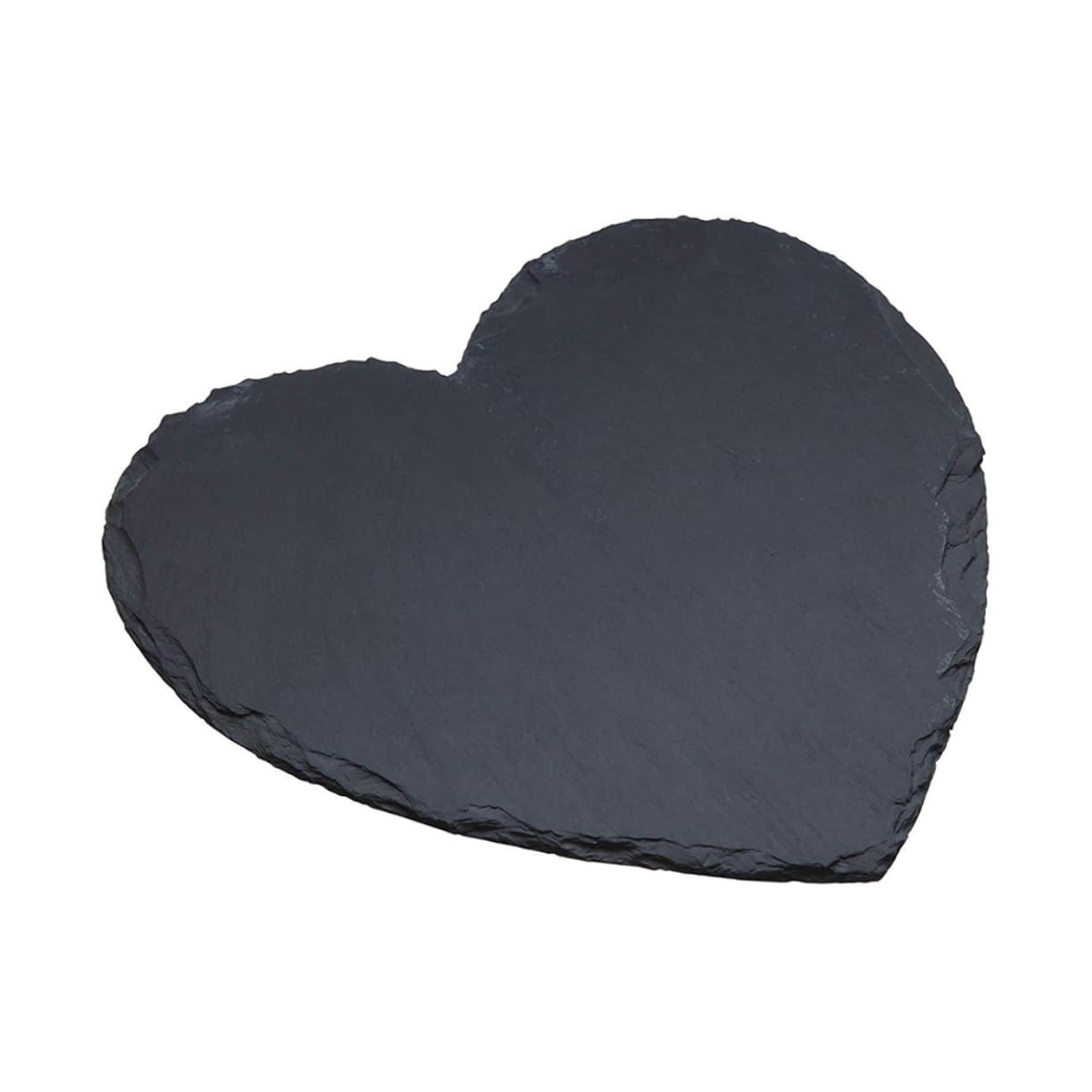 Mobestech Plato Grande de Pizarra Negra Forma de Corazón para Servir Bistec y Aperitivos, Reutilizable y Fácil de Limpiar, Adecuado para Cenas Obsequios