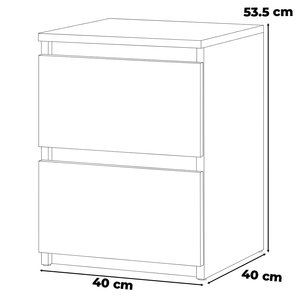 Szafka Nocna Drewniana Do Sypialni 40cm Nakastlik Stolik Nocny Dąb Sonoma