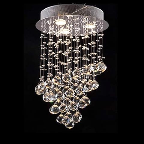 Aglow INT®Modern 3 Light Annularity Ceiling Pendant Chandelier with Raindrop K9 Crystal Cover