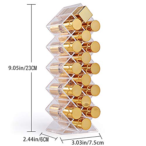 Lipstick-Holder-Organizer-16-Spaces-Acrylic-Stackable-Fish-Shape-Lipstick-Tower-Lip-Gloss-Storage-Stand-Perfect-for-Lipgloss-Organizers-Makeup-Vanity-Display-Clear-1-Pack