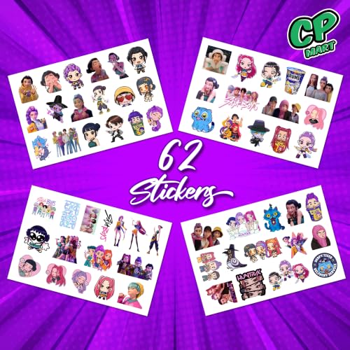 Image of Anime Stickers - Vinyl Waterproof Laptop Decals | Anime Characters Aesthetic Sticker Set for Water Bottle, Skateboard, Notebook (Kpop Demon Hunters)