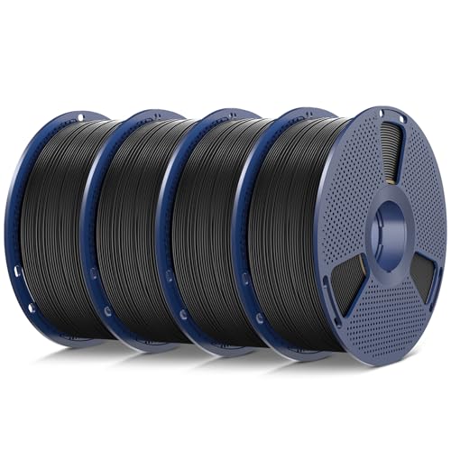 Image of SUNLU 4kg TPU 3D Printer Filament Bundle, Highly Elastic and wear-Resistant 90A TPU Filament 1.75mm ±0.03mm, Individually Vacuum Packed, 4kg in Total, 1kg per Spool, 4 Pack. (Black).