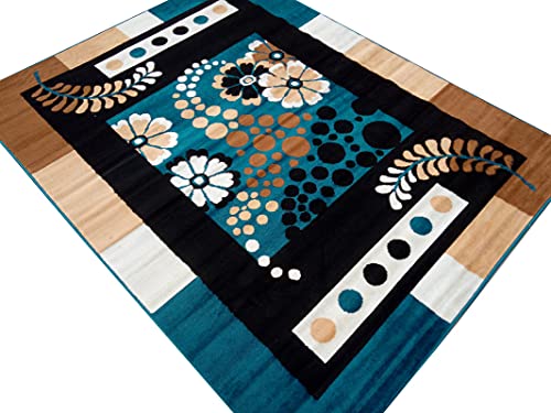 Image of Acrylic Rectangular Carpet for Hall | Mat for Living Room | 5x7 Feet Blue | Anti-Skid Carpets | Carpet for Bedroom Floor | Galicha for Hall | Home & Decor (150x195 CM - Blue Color)