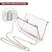 Women Clear Purse Acrylic Clear Clutch Bag, Shoulder Handbag With Removable Gold Chain Strap (Gold)