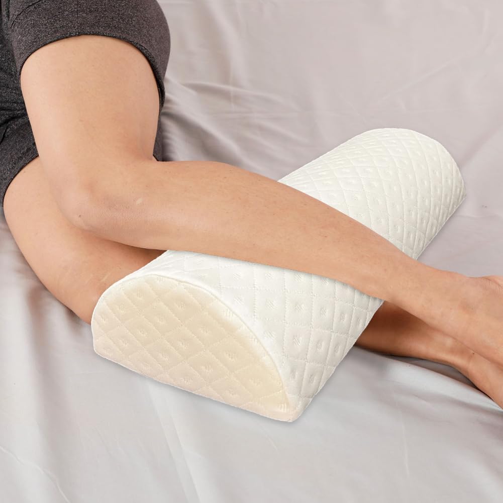 Halbrundes Nackenrollen, Ergonomisches Halbrundes Kissen, Lagerungsrolle Halbrund aus Memory-Schaum mit Waschbarer Polyesterbezug, Stützt Nacken, Knie, Seitenschläfer, für Unterwegs Hause