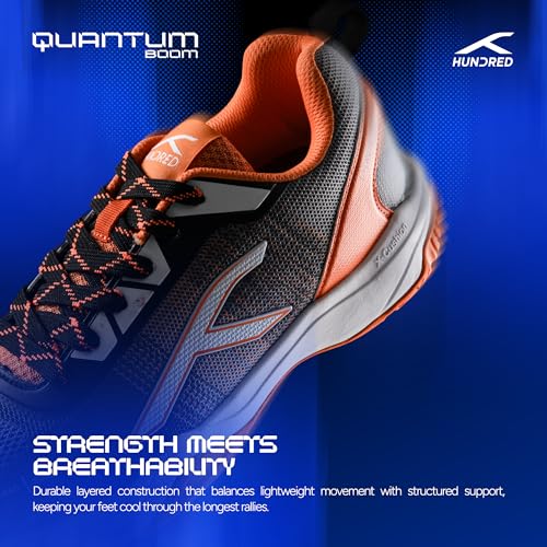 Image of Hundred Quantum Boom Unisex Non-Marking Court Shoes | Badminton, Pickleball, Table Tennis & Other Indoor Sports | Lightweight, Cushioned Grip