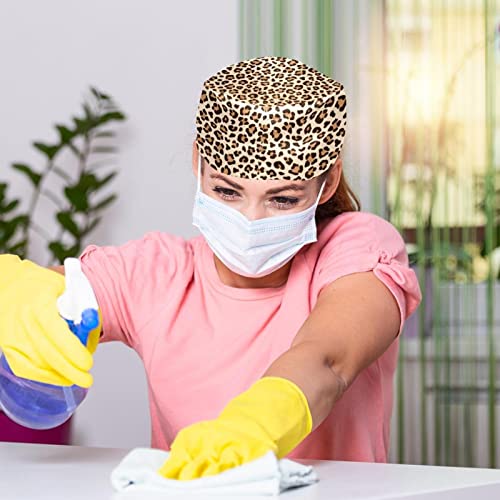 Chapeaux de Travail pour Hommes Léopard Casquettes Ajustables - 6