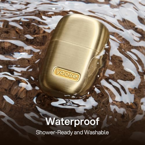 Image of yoose Nose Hair Trimmer, Alloy Rechargeable Nose Hair Trimmer for Men Women, IPX7 Waterproof, Detachable Head, Easy to Clean, Portable Travel Size Nose Trimmers, Dual Edged Blades, Painless, Gold