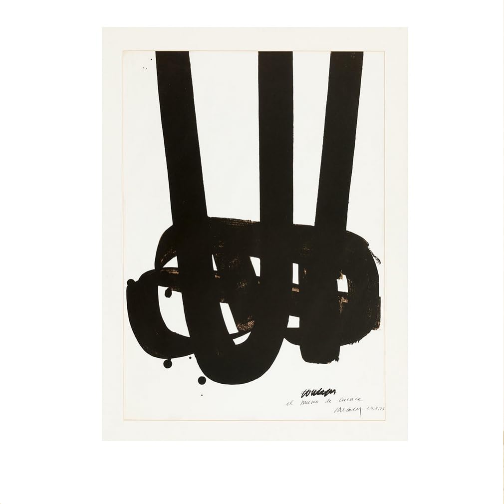 Peinture Pierre Soulages tableau abstrait noir pour créer un salon design