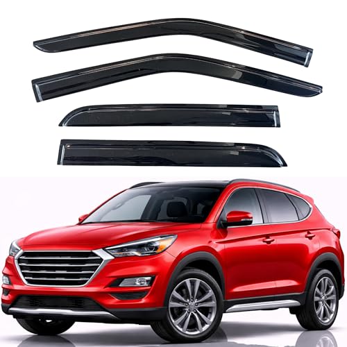 Image of KPY Rain Guards Fit for 2016-2021 Hyundai Tucson, Out-Channel Window Visors Vent Wind Deflectors 4PC, Car Accessories for 16-21 Hyundai Tucson