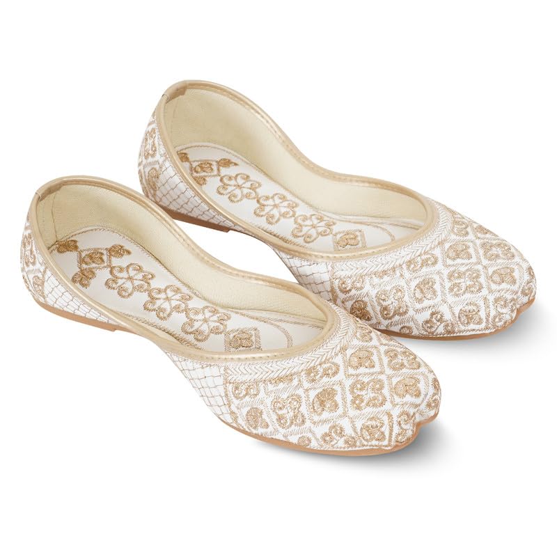 Image of DFR Women Juti | Embroidered Rajasthani Mojari Girls Shoe