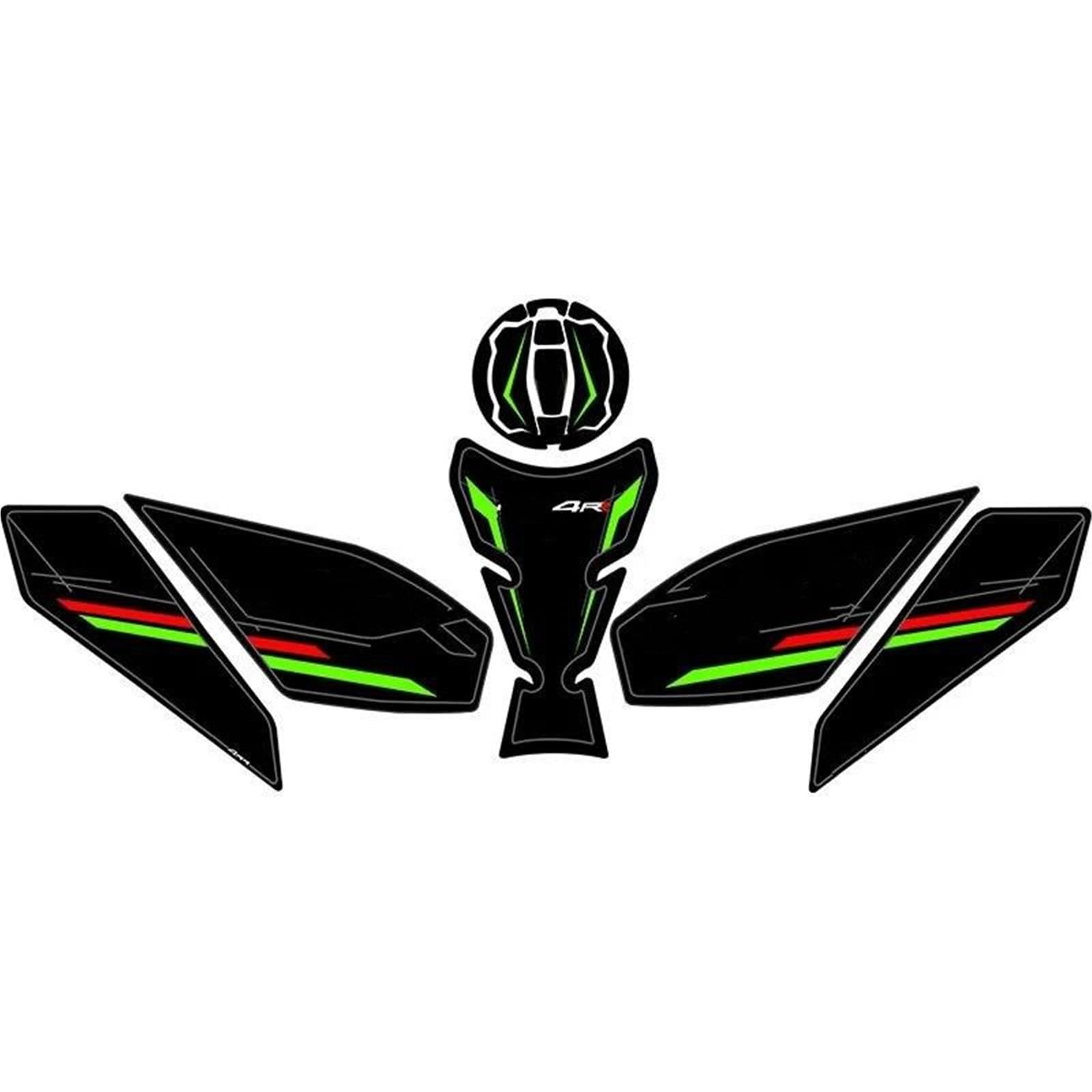 for Kawasaki for ZX4R for ZX4RR Motorcycle Body Fairing Sticker Tank Pads Gas Grip Traction Protector Fishbone Tank Pad(Color15)