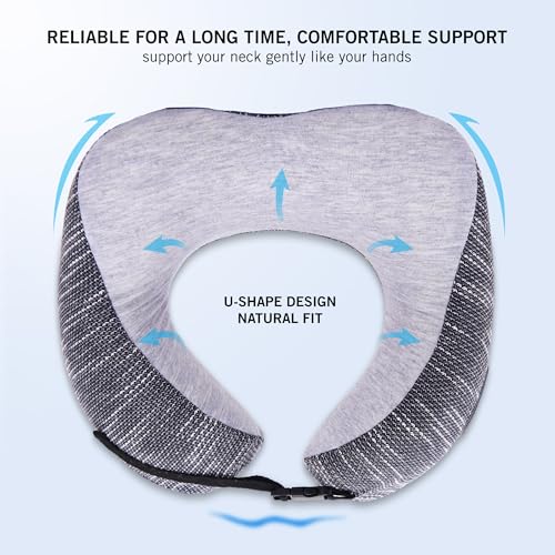 Image of Kenneth Cole Unisex U-Shaped Neck Pillow - Adjustable & Ergonomic Design Travel Pillow|Ultimate Comfort Neck Pillow Ideal for Cars, Trains, Home, Office, Long Flight|Full Surrounding & Soft Pillow