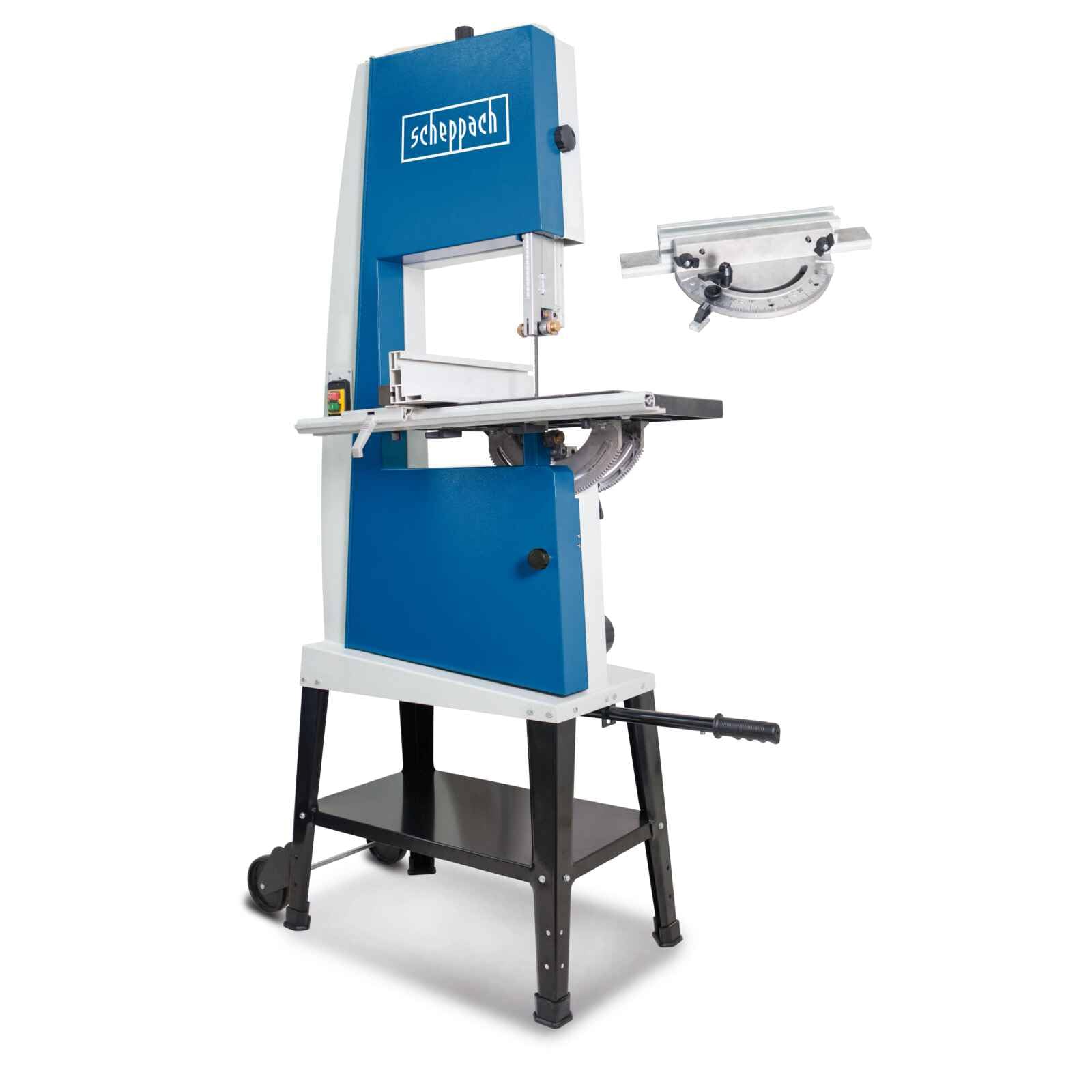 Scheppach Scie à ruban Basa 4 | 230V | 1500W | 2 vitesses | Hauteur de coupe 250mm | Largeur de coupe 375mm | Gabarit de coupe transversale & support inclus | Scie à ruban à bois