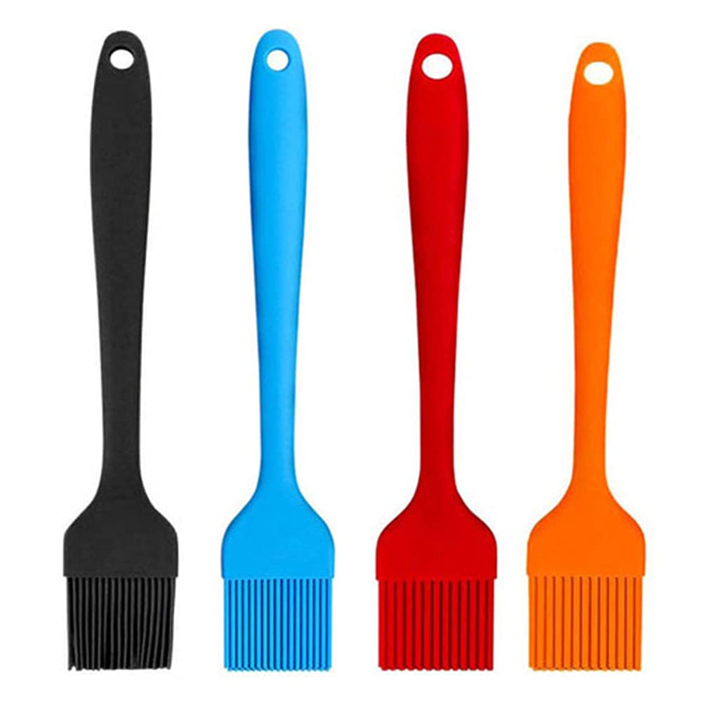 Basting Pastry Brush 4 Pieces 21cm Kitchen Silicone Grilling Cooking Oil Baking Non-Stick Heat Resistant Durable Flexible BPA Free Dishwasher Safe