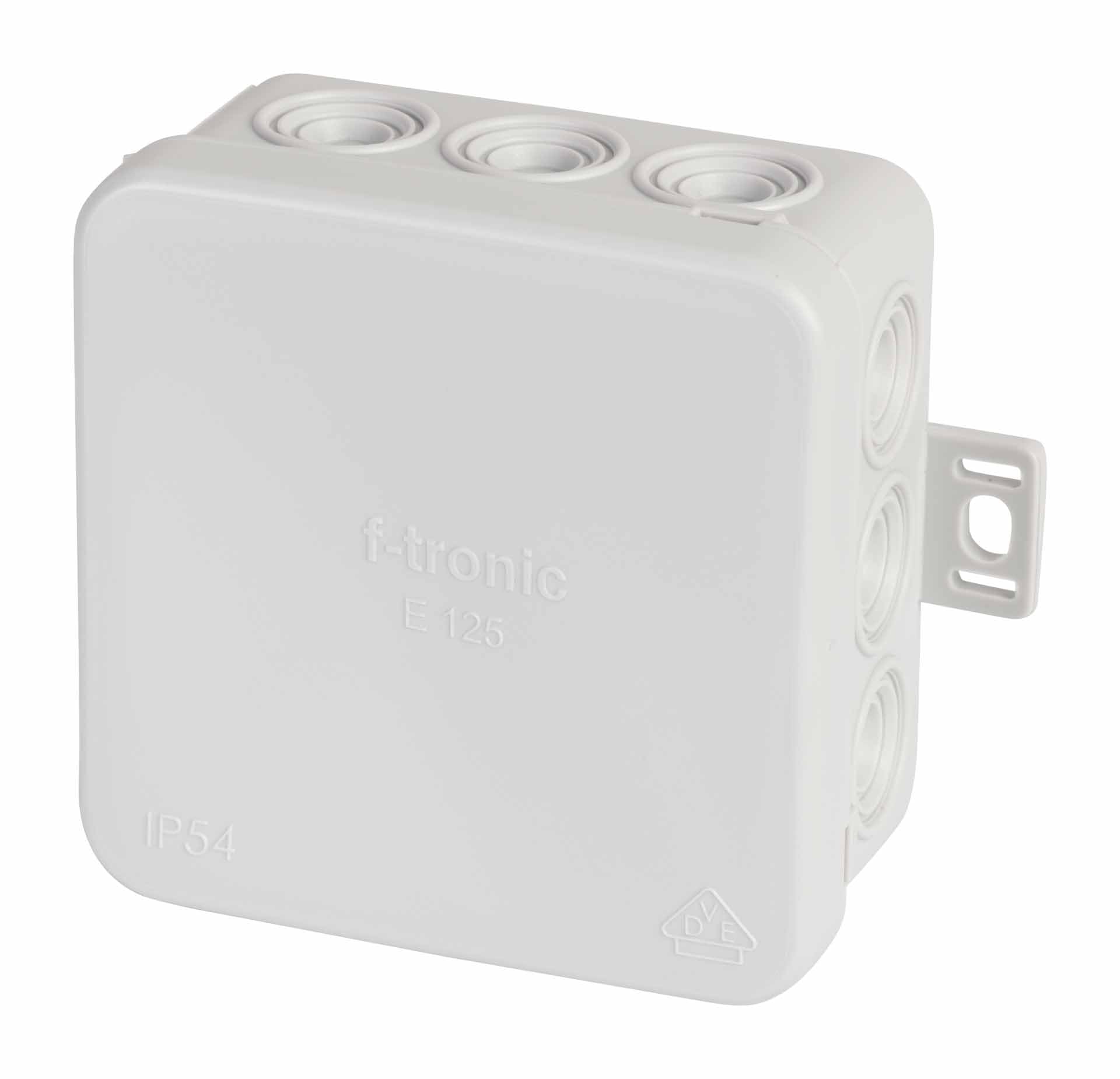 F-Tronic Abzweigkasten Verteilerbox 75 x 75 x 40 mm, Lichtgrau