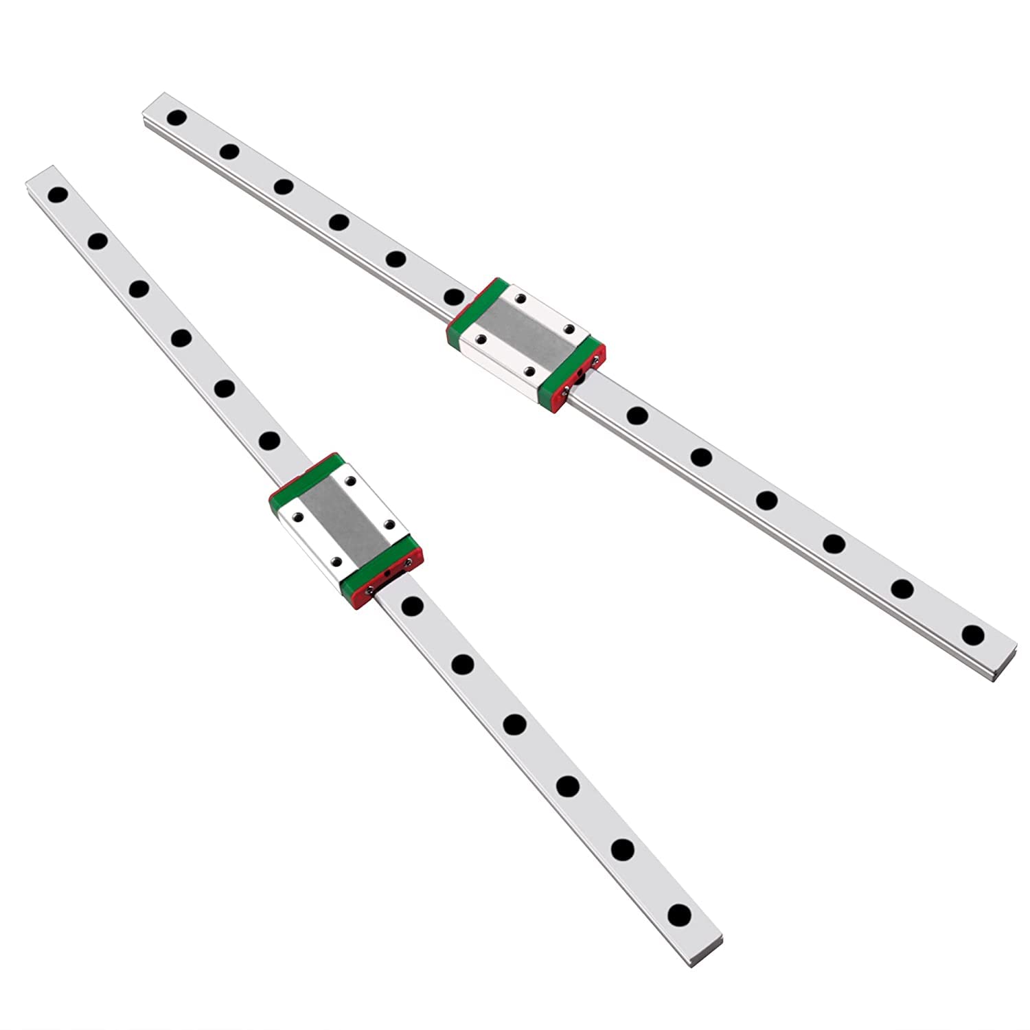 CNCMANS 2 Stück MGN12 300mm Linearführung Miniatur Lineare Schienenführung mit 2 Stück MGN12H Carriage Block für CNC-Maschine und automatische Geräte (MGN12H-300mm H-Type)