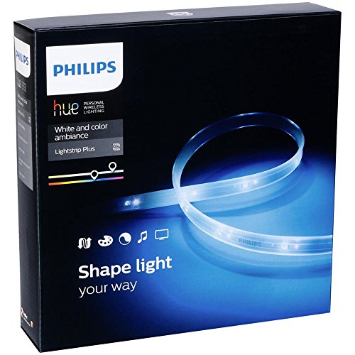 Philips Hue Ruban Lumineux Lightstrip White And Color Ambiance de 2 Mètres, Bande Flexible Lumineuse Contrôlée Par Smartphone - Lampe Led à Variation de Couleurs - Fonctionne avec Alexa